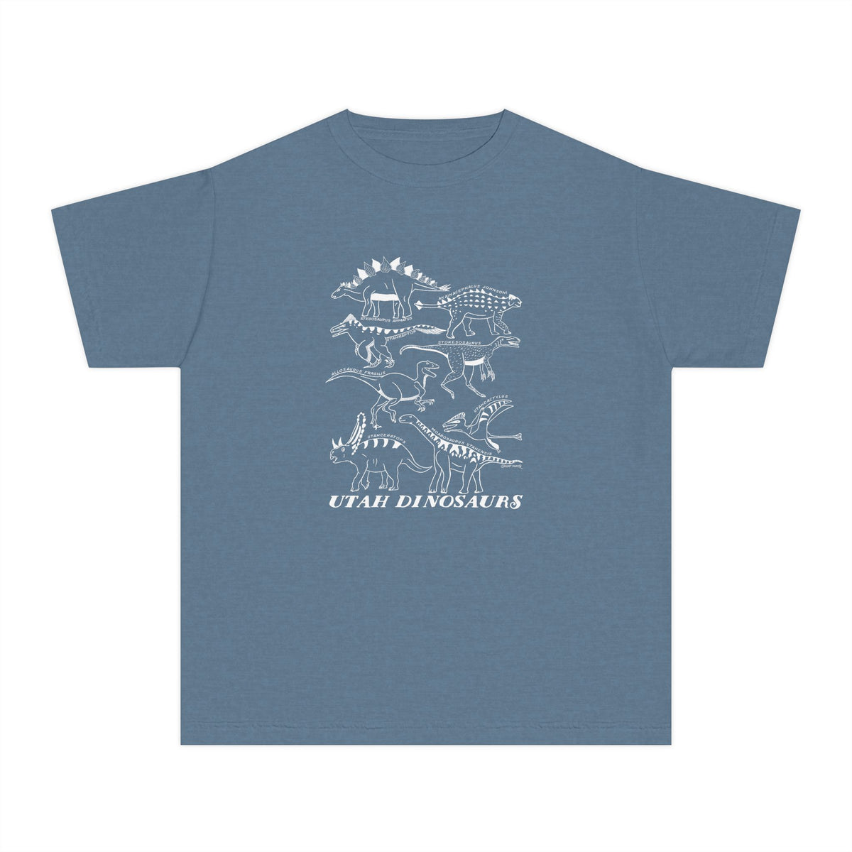 Utah Dinosaurs Youth Comfort Colors Tee