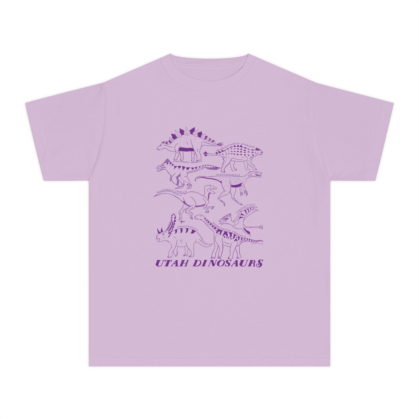 Utah Dinosaurs Youth Comfort Colors Tee