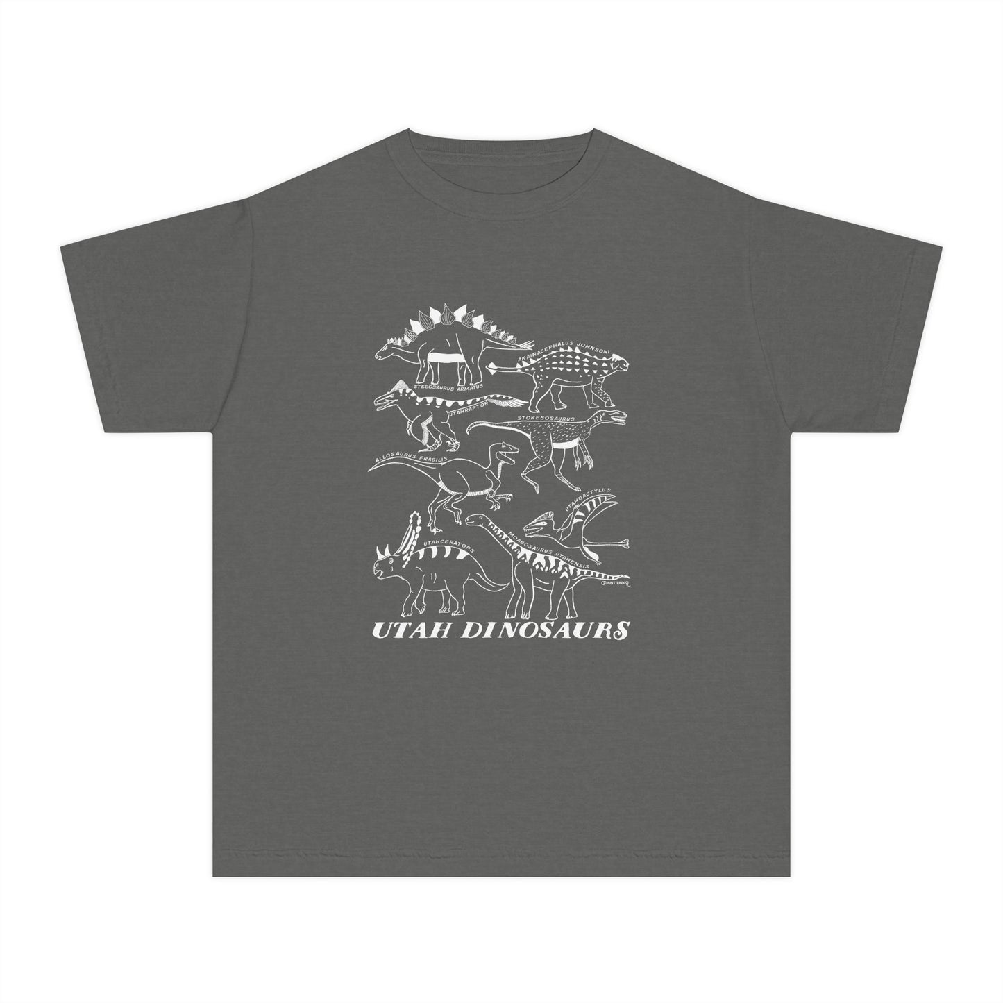 Utah Dinosaurs Youth Comfort Colors Tee