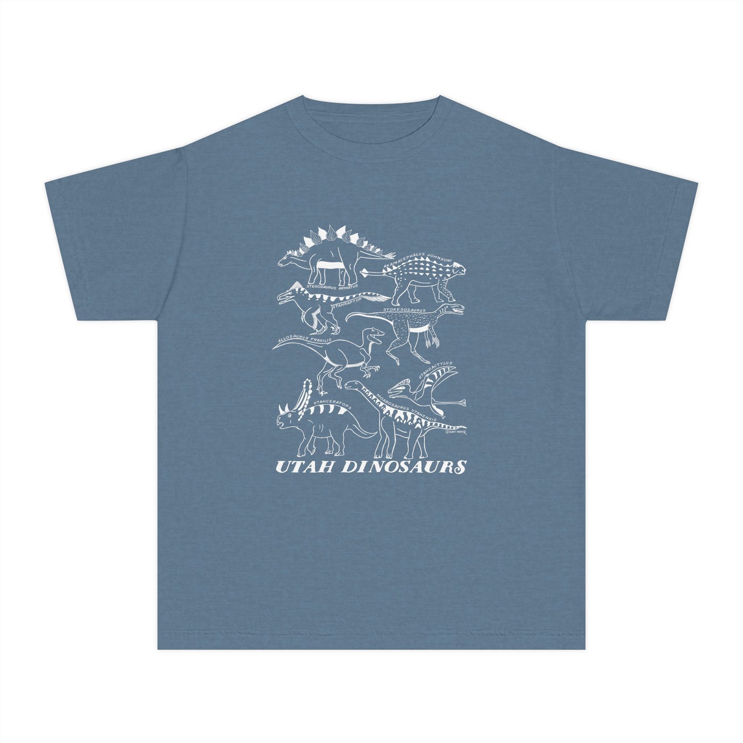Utah Dinosaurs Youth Comfort Colors Tee
