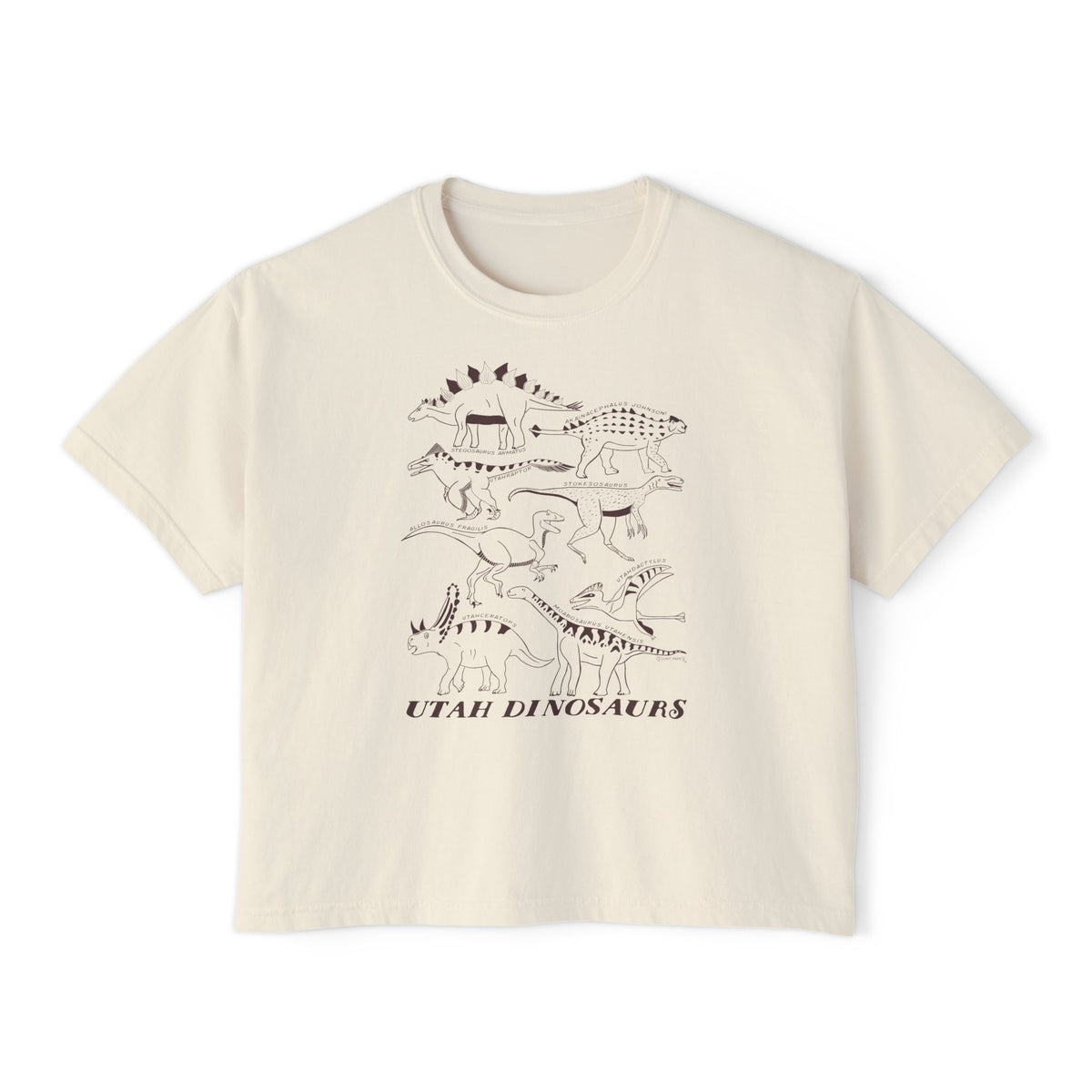 Utah Dinosaurs Adult  Boxy Tee
