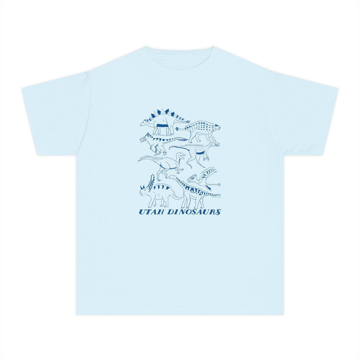Utah Dinosaurs Youth Comfort Colors Tee