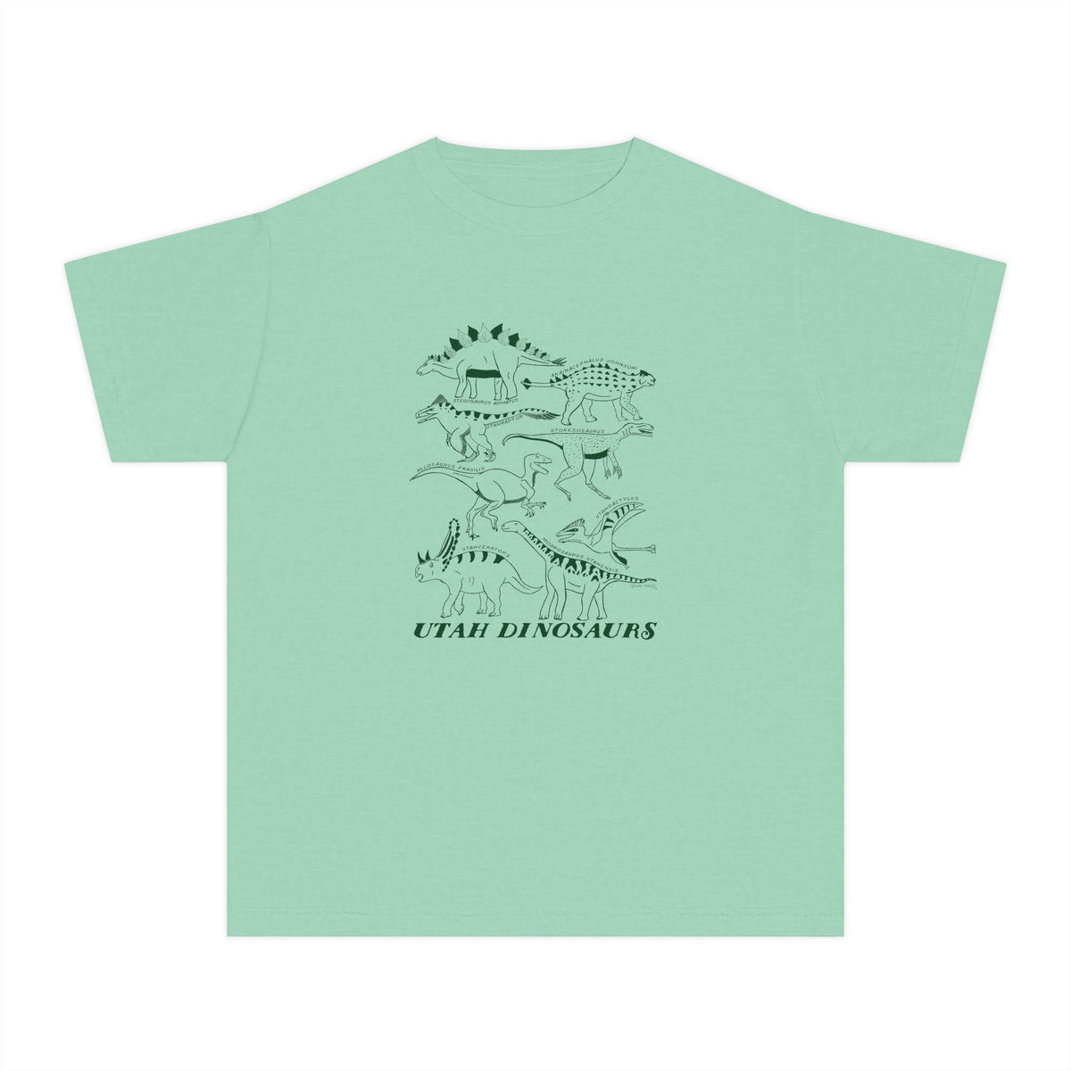 Utah Dinosaurs Youth Comfort Colors Tee