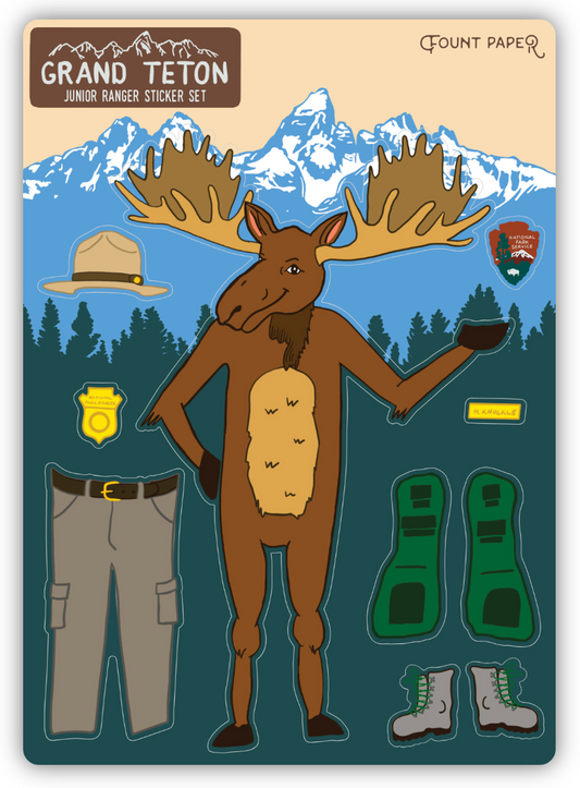 Tetons Moose Sticker Set