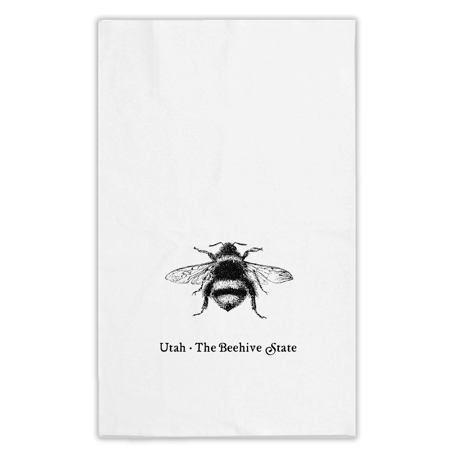 Utah the Beehive State tea towel featuring a realistic bee